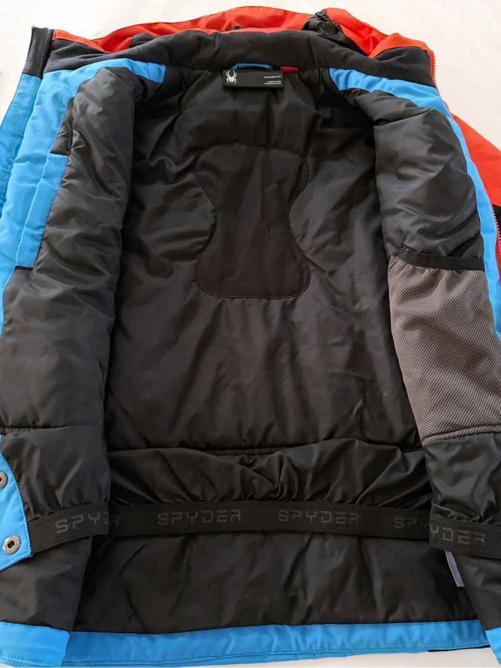 Spyder Boys 16 Blue Red Black Insulated Ski Jacket Hooded Sportswear Gorpcore